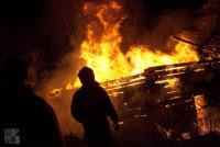 10.10.2011 Pożar niezamieszkałego budynku w Tymbarku